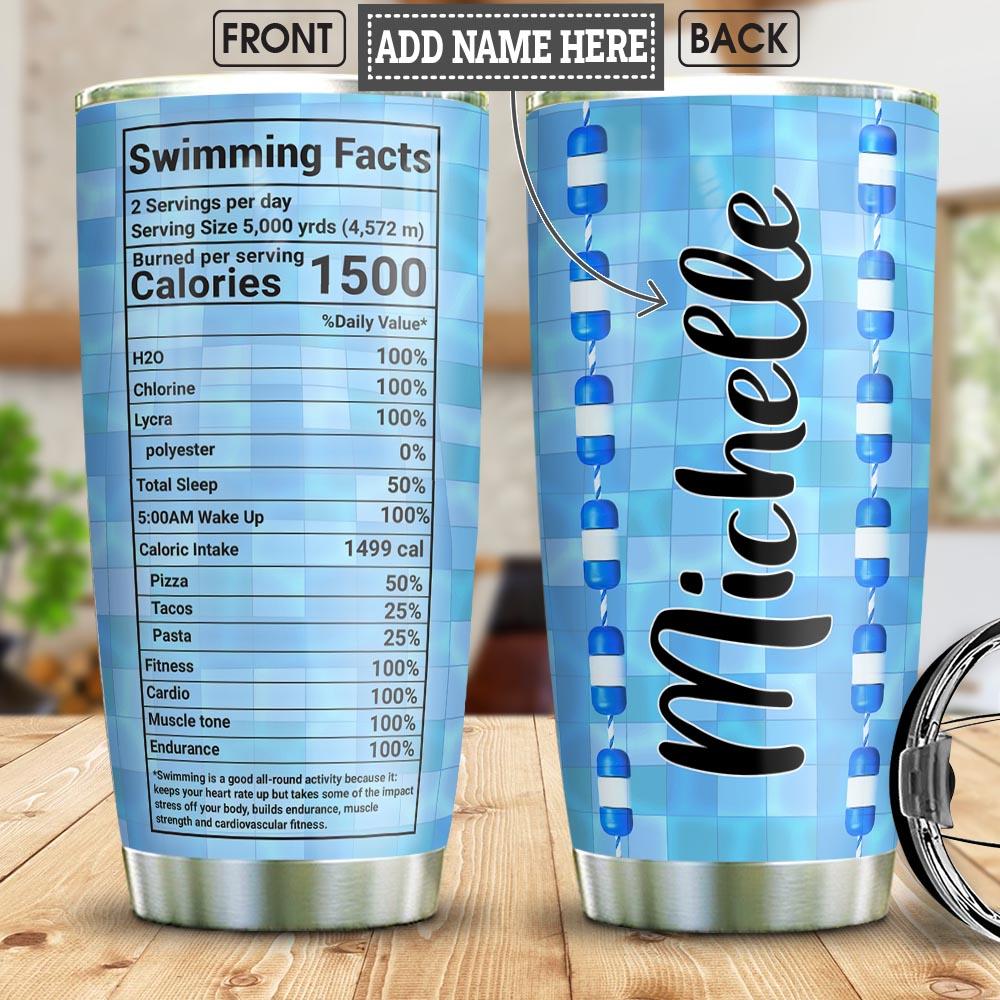 Swimming Facts Personalized Stainless Steel Tumbler