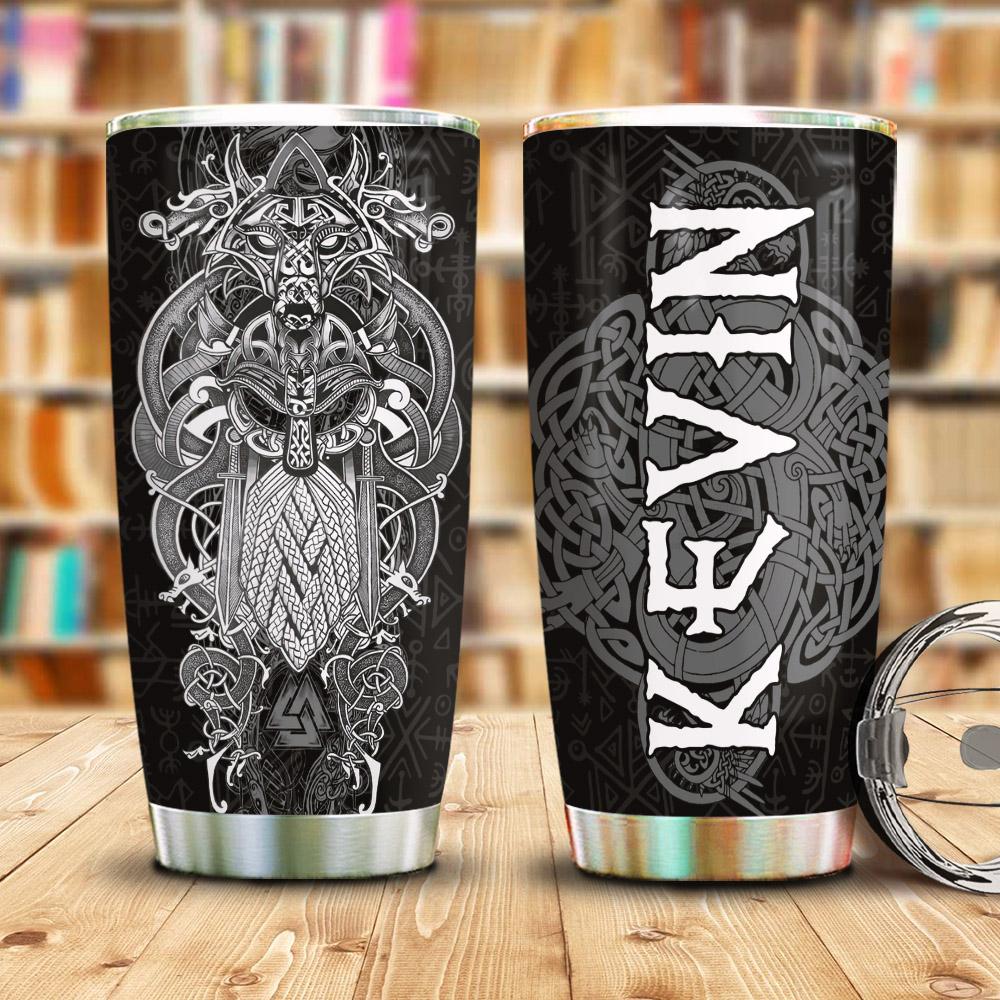 Tattoo Viking Odin Personalized Stainless Steel Tumbler