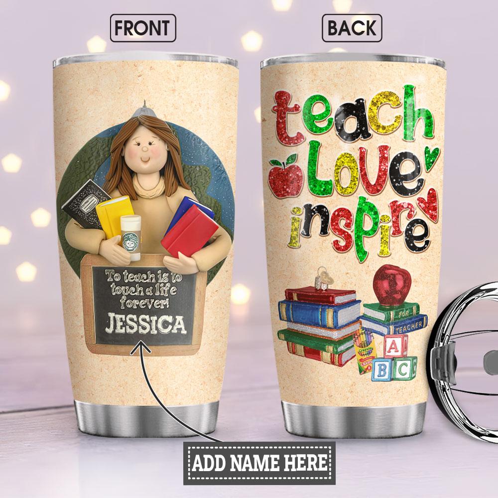 Teacher Clay Style Personalized Stainless Steel Tumbler