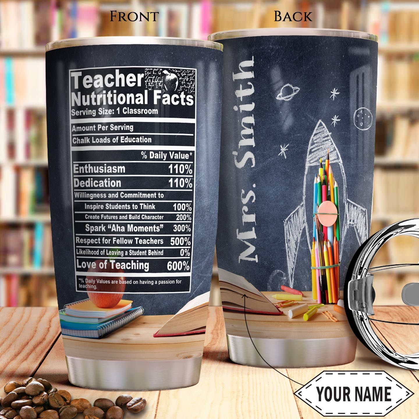 Teacher Facts Personalized Stainless Steel Tumbler