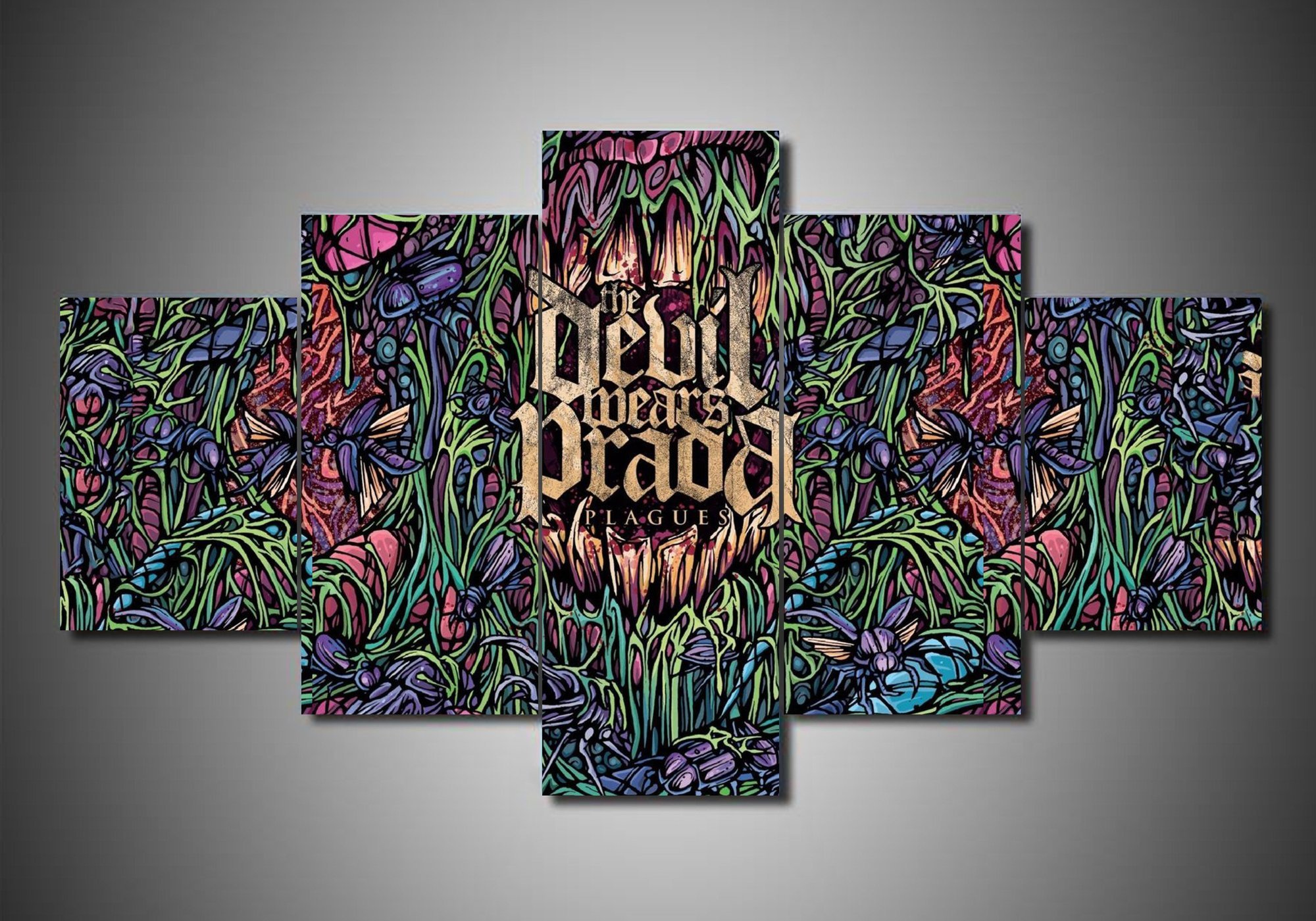The Devil Wears Prada - Abstract Music 5 Panel Canvas Art Wall Decor