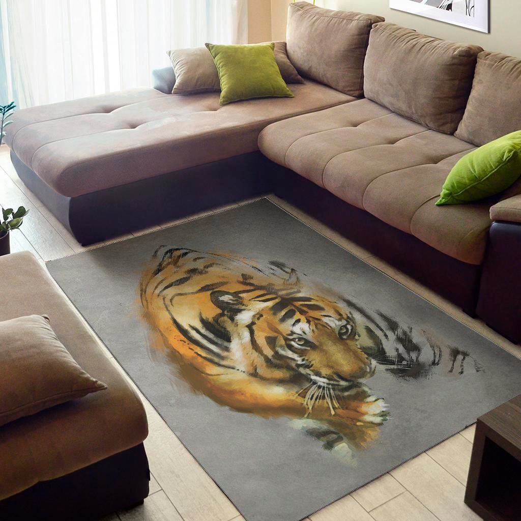Tiger Painting Print Area Rug Floor Decor