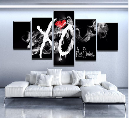 Til We Overdose - Abstract 5 Panel Canvas Art Wall Decor