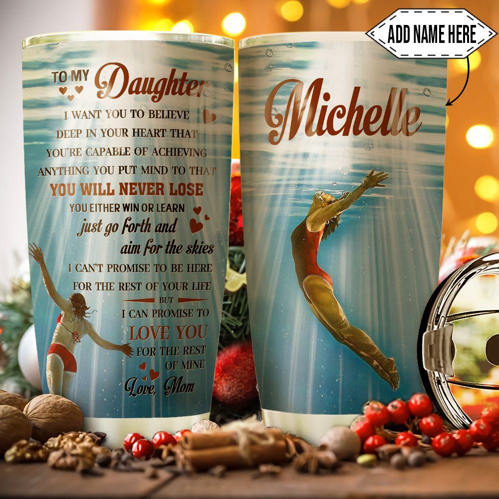 To Daughter Swimming Personalized Stainless Steel Tumbler