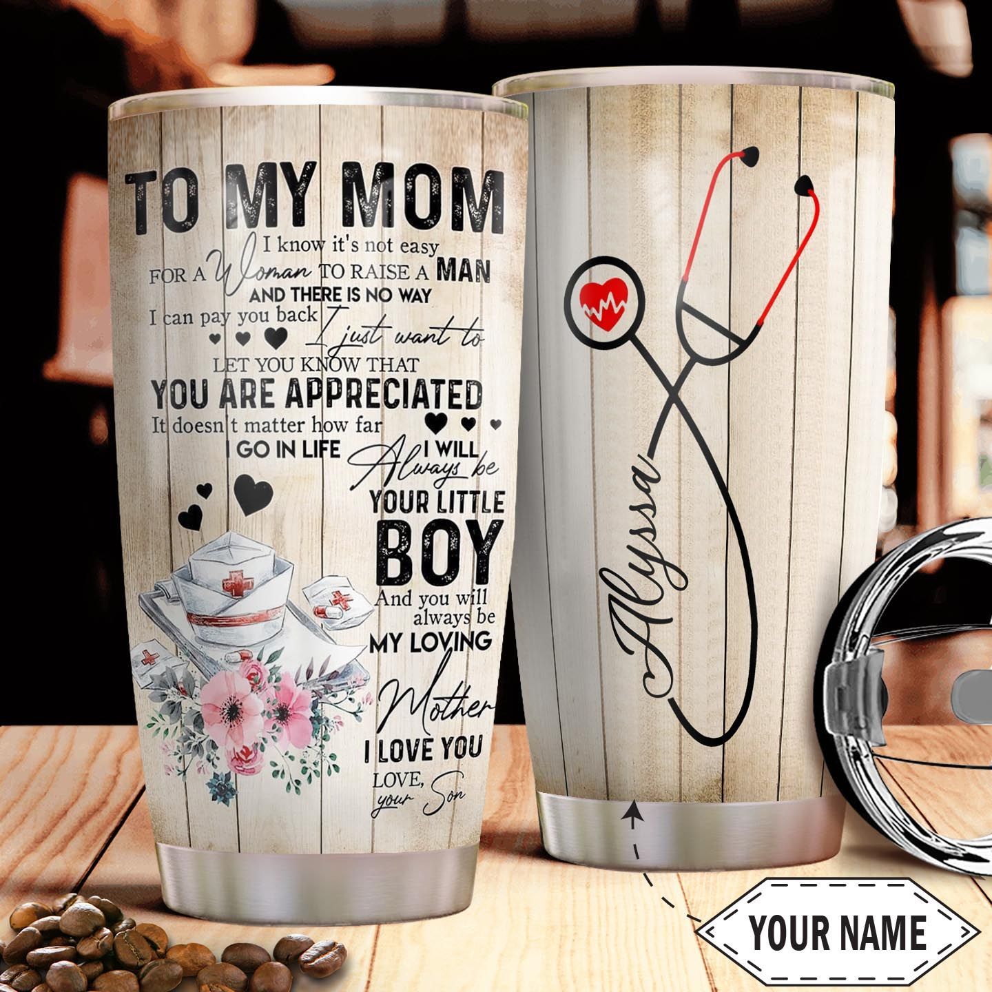 To Mom Nurse Personalized Stainless Steel Tumbler