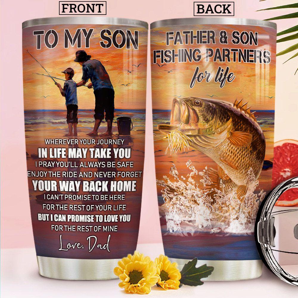 To My Son Fishing Stainless Steel Tumbler