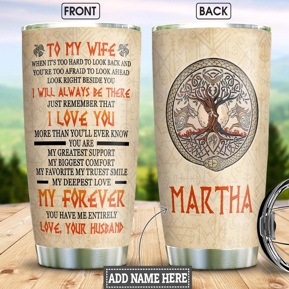 To My Wife Viking Personalized Stainless Steel Tumbler