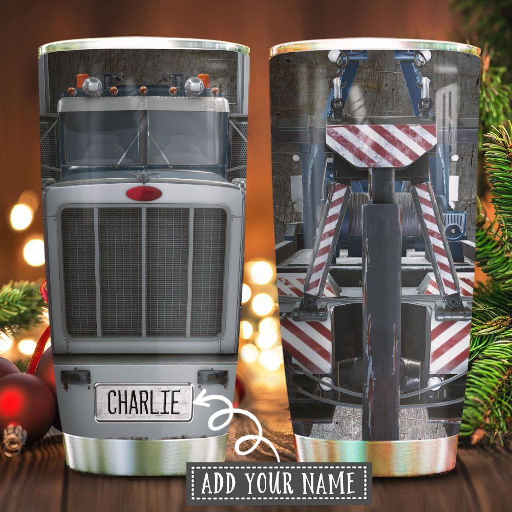 Tow Trucker Layer Personalized Stainless Steel Tumbler