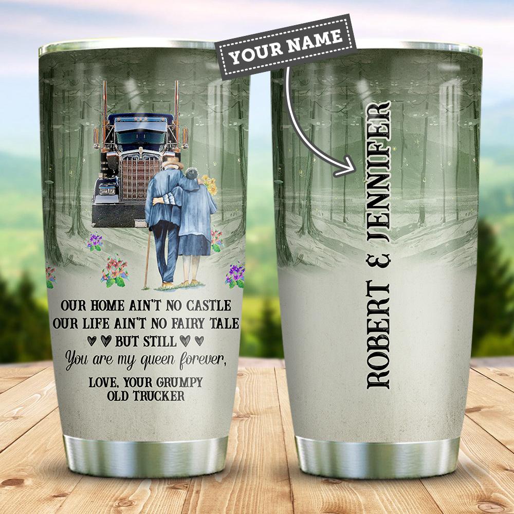 Trucker Couple Fairy Tale Personalized Stainless Steel Tumbler