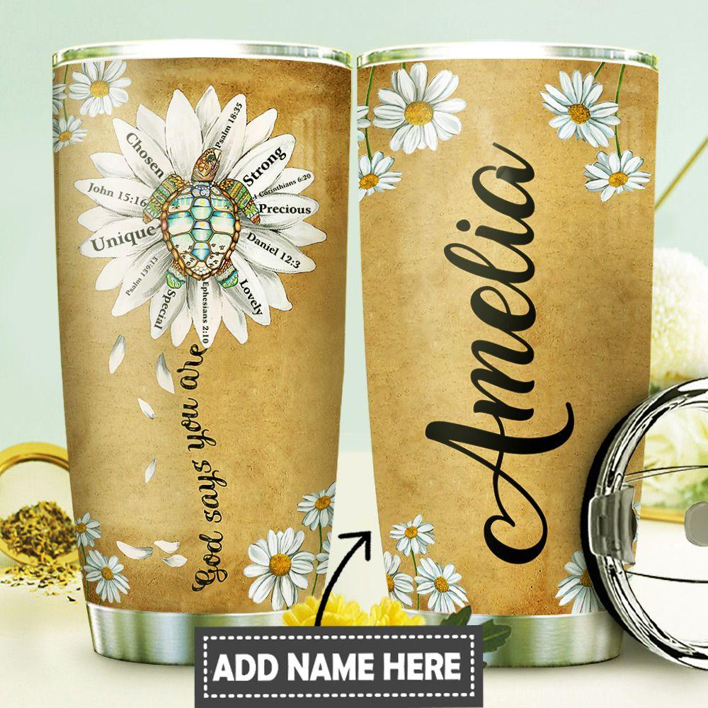 Turtle Faith Personalized Stainless Steel Tumbler
