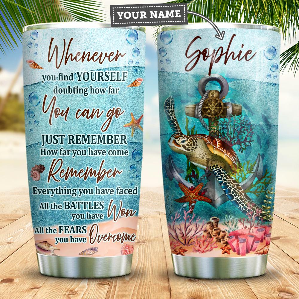 Turtle Find Yourself Personalized Stainless Steel Tumbler