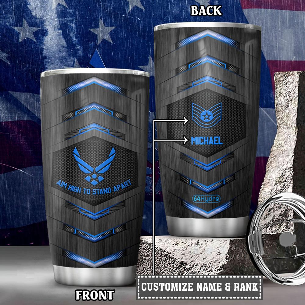US Air Force Aim High To Stand Apart Customized Stainless Steel Tumbler