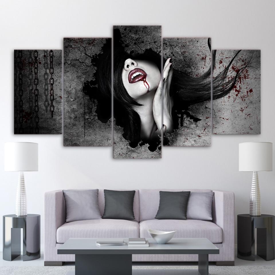 Vampire people - Abstract 5 Panel Canvas Art Wall Decor