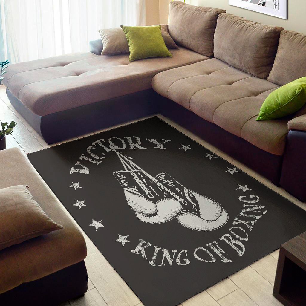 Victory King Of Boxing Print Area Rug Floor Decor