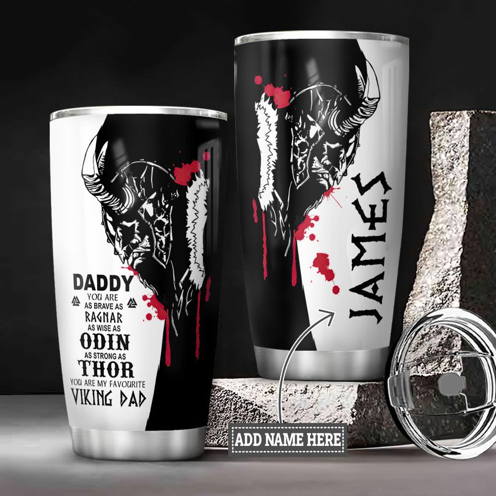 Viking Dad Power Personalized Stainless Steel Tumbler