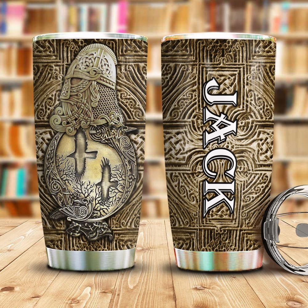 Viking Raven Bronze Style Personalized Stainless Steel Tumbler