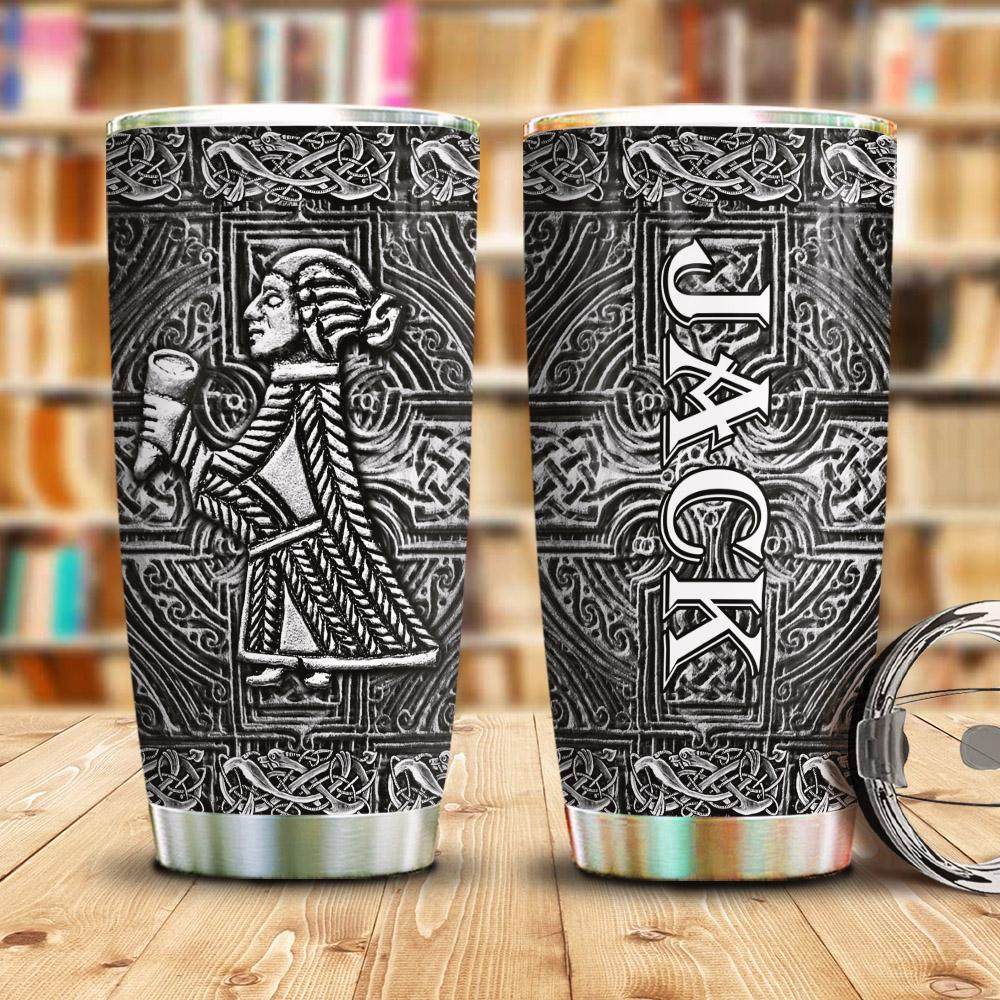 Viking Valkyrie Metal Style Personalized Stainless Steel Tumbler