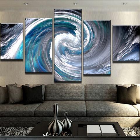 Wave - Abstract 5 Panel Canvas Art Wall Decor