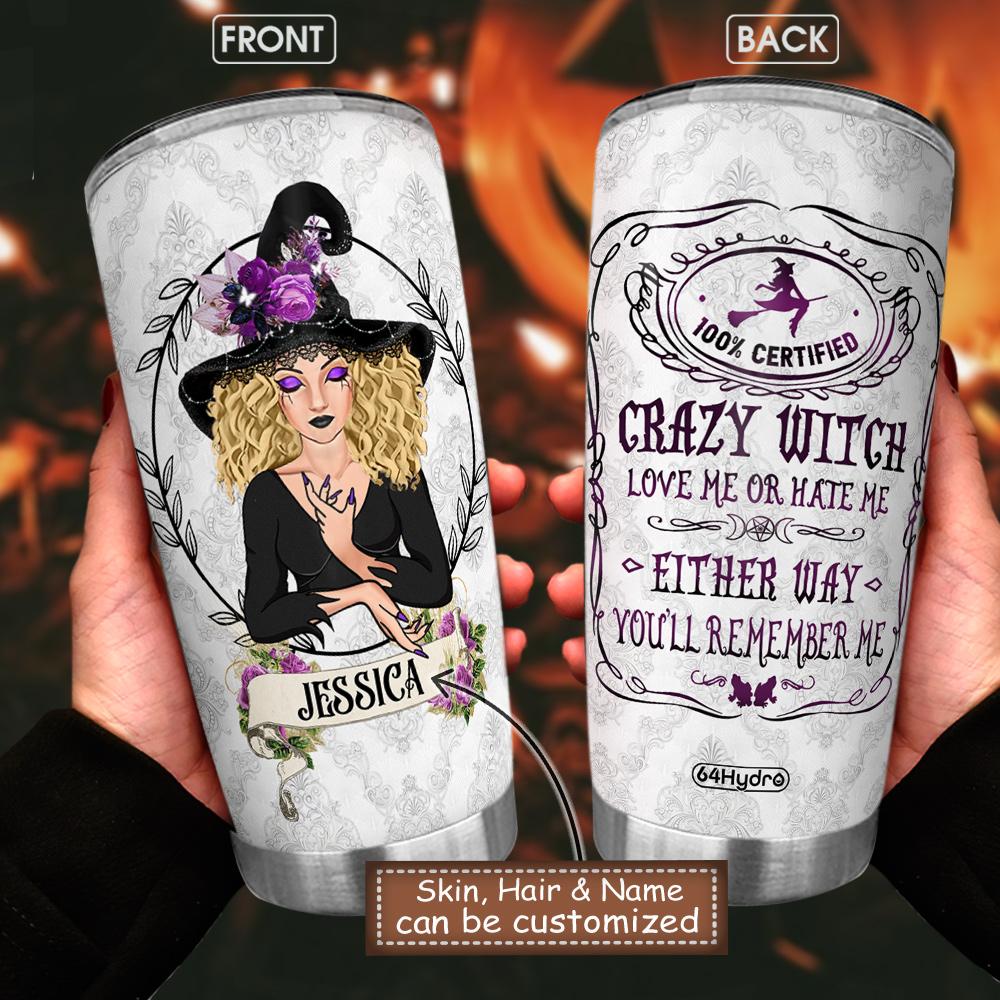 WIT Crazy Witch Customized Stainless Steel Tumbler