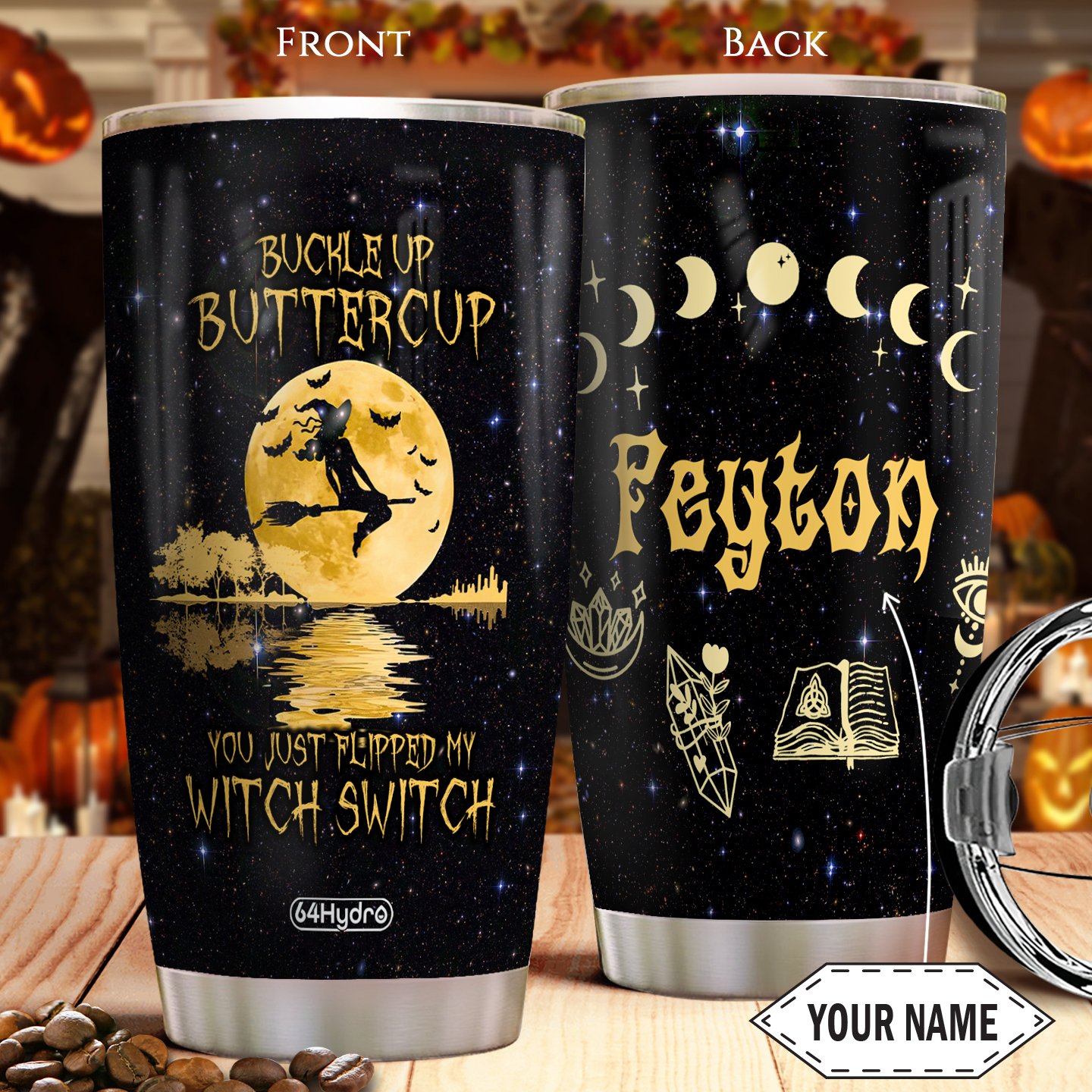 WIT Moon Personalized Stainless Steel Tumbler