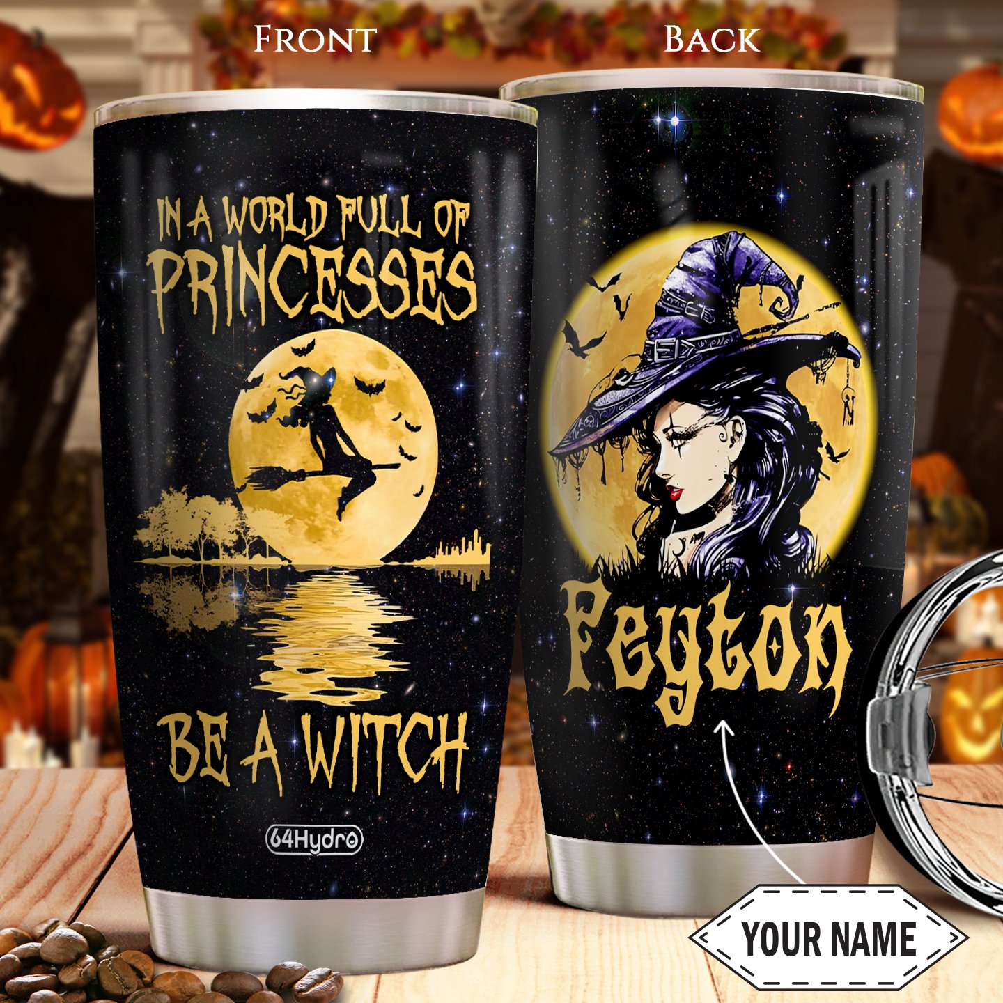 WIT Princesses Personalized Stainless Steel Tumbler