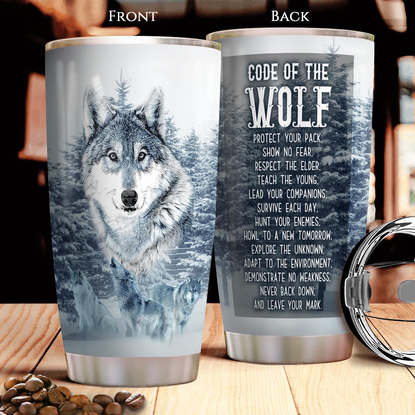 Wolf Code Stainless Steel Tumbler
