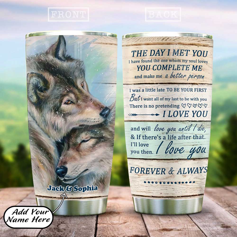 Wolf Couple Personalized Stainless Steel Tumbler
