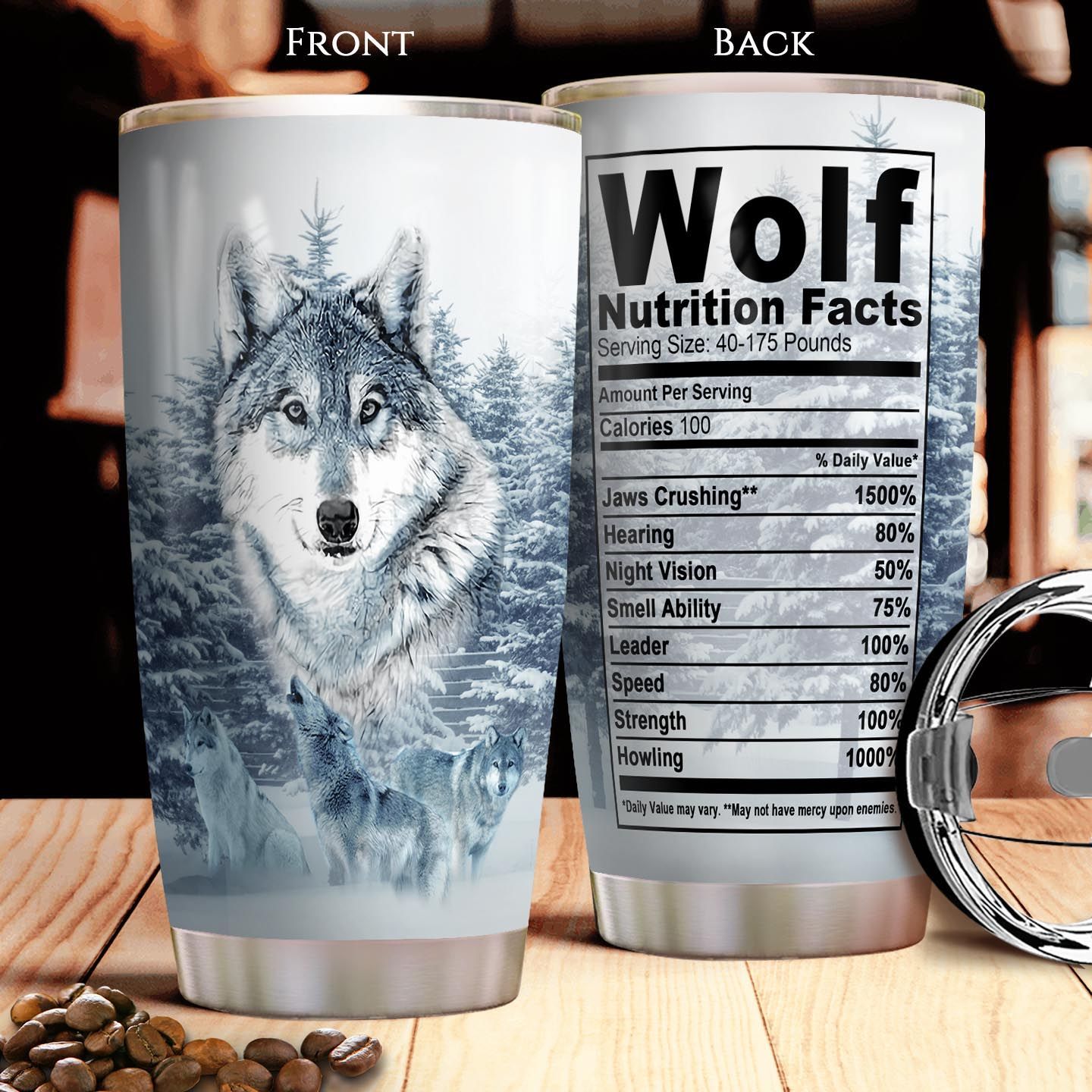 Wolf Facts Stainless Steel Tumbler
