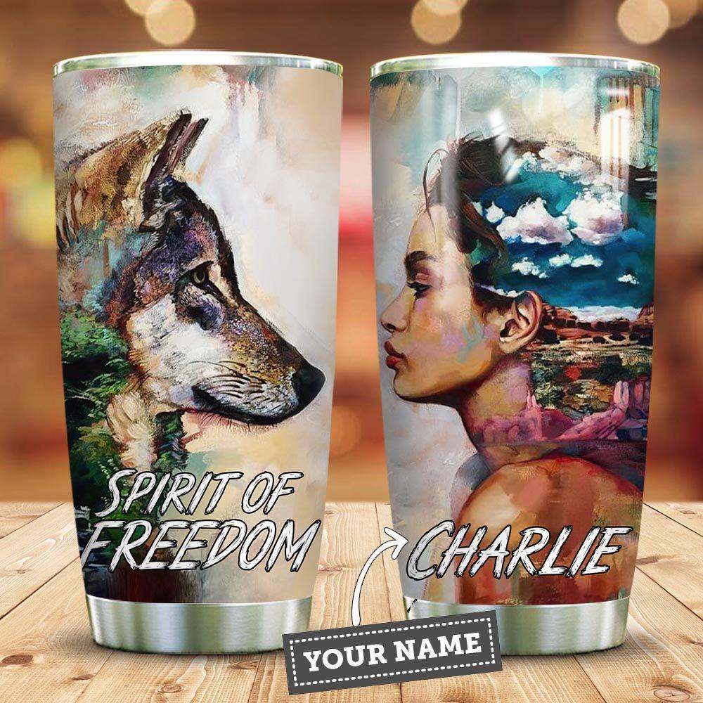 Wolf Girl Personalized Stainless Steel Tumbler