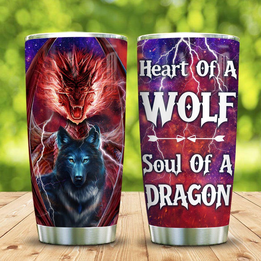 Wolf Heart Dragon Soul Stainless Steel Tumbler