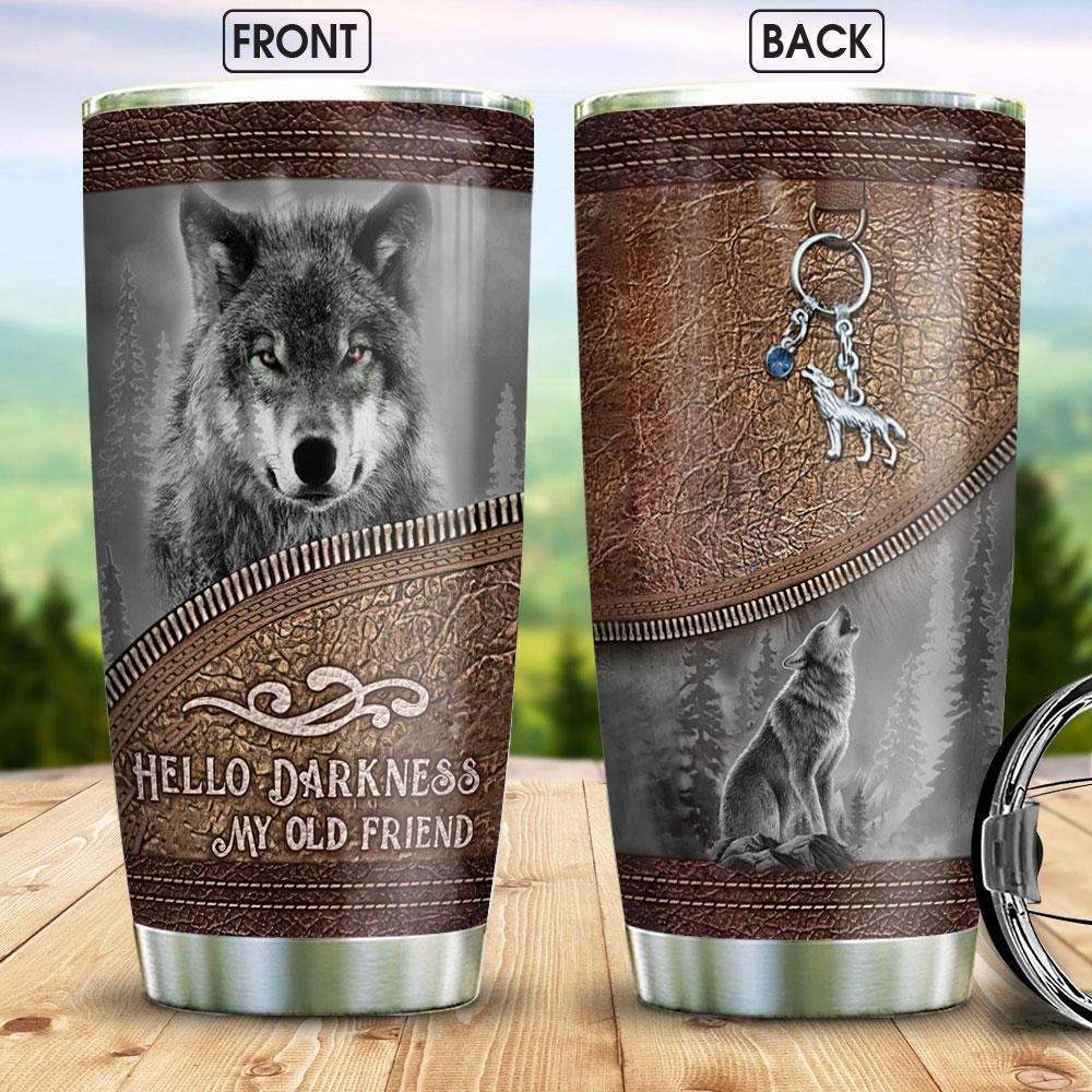 Wolf Leather Stainless Steel Tumbler