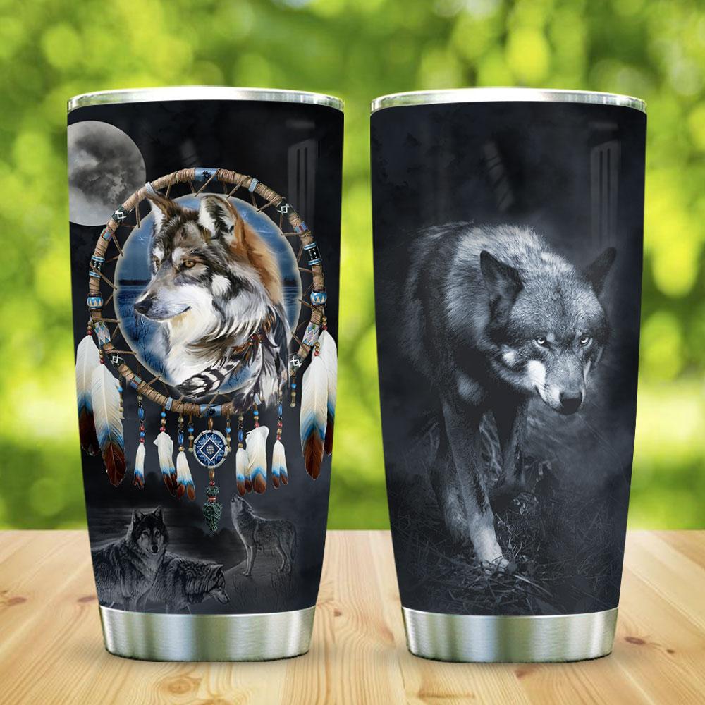 Wolf Native American Stainless Steel Tumbler