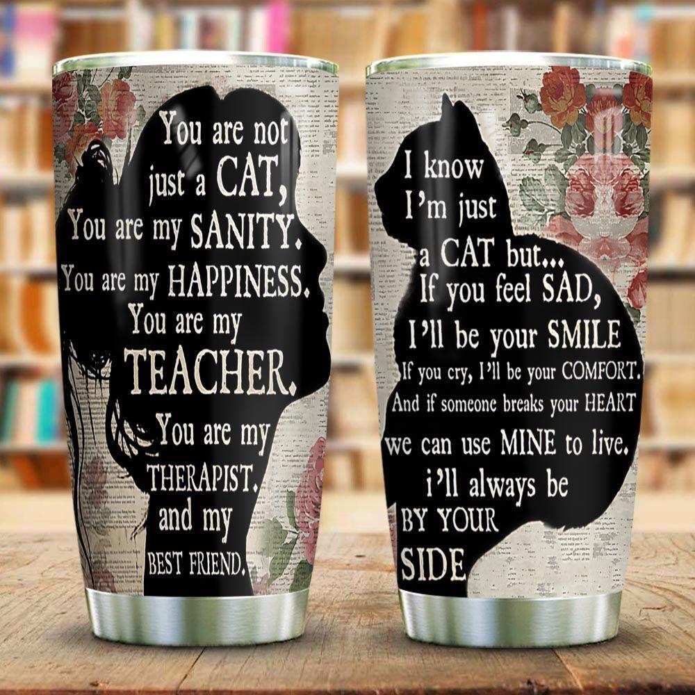 Wooden Style A Girl And Her Cat Stainless Steel Tumbler