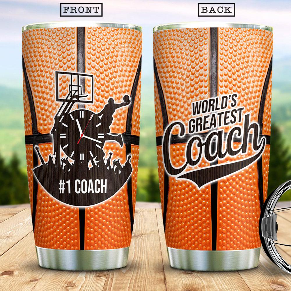 Worlds Greatest Basketball Coach Gift For Coach Best Coach Gift Best Coach Ever Present For Coach Stainless Steel Tumbler