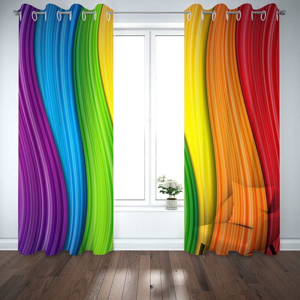 3d Colorful Raised Grain Printed Window Curtain Home Decor Curtains