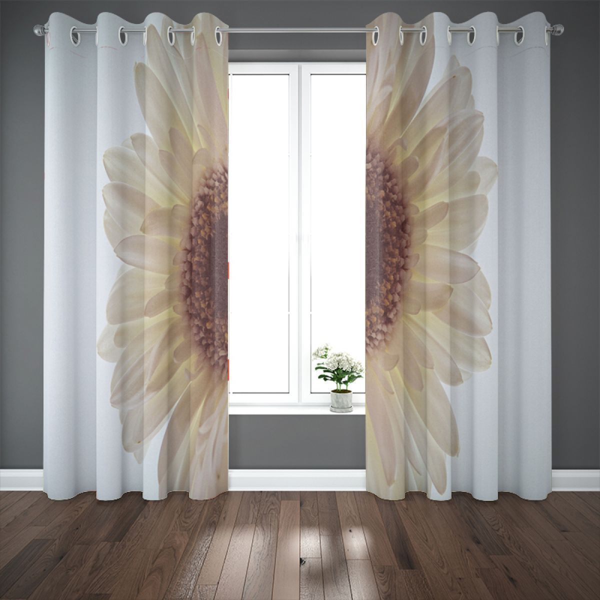 3d Sunflower Blossom Printed Window Curtain Home Decor