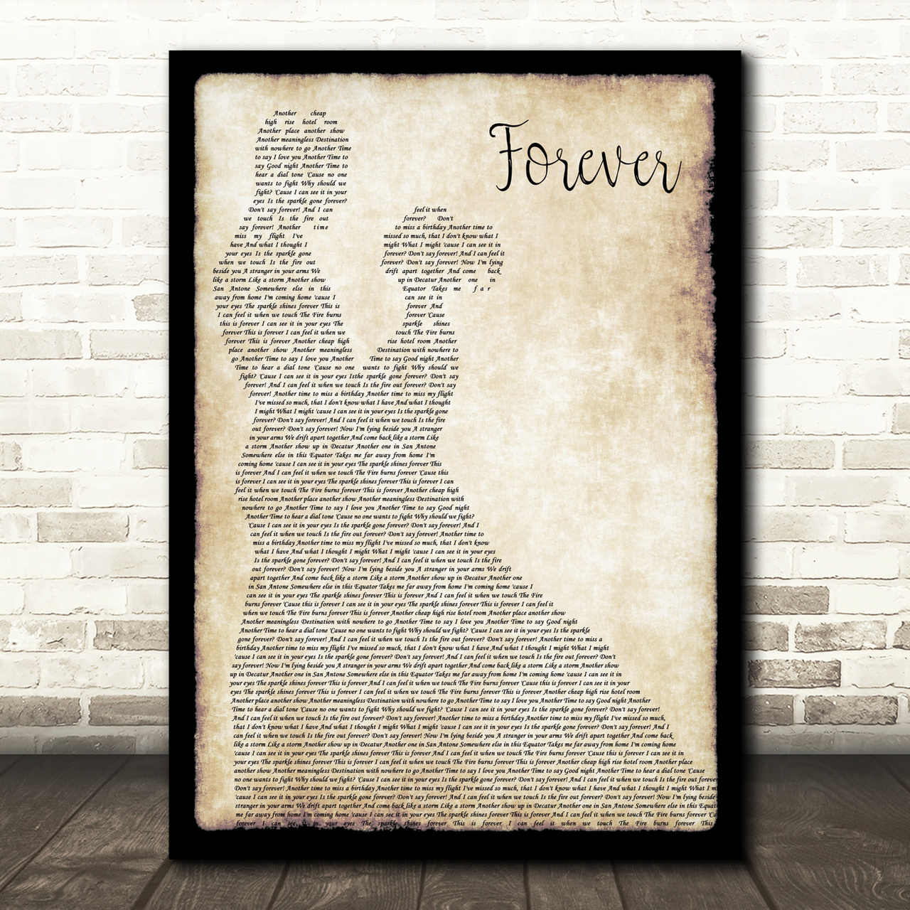 Aaron Lewis Forever Song Lyric Man Lady Dancing Quote Print