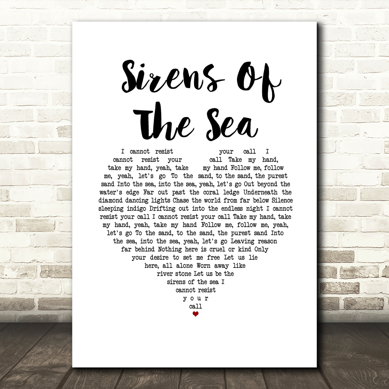 Above & Beyond Sirens Of The Sea White Heart Song Lyric Art Print