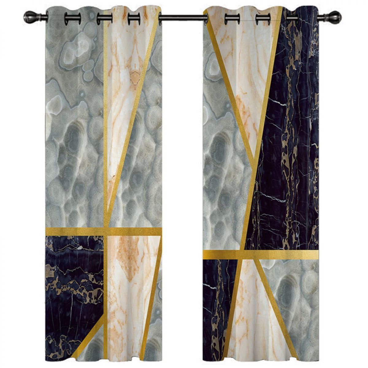 Abstract Figure Aesthetic Value Printed Window Curtain Home Decor