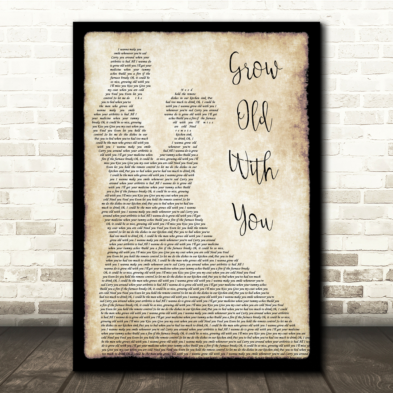 Adam Sandler Grow Old With You Man Lady Dancing Song Lyric Quote Print