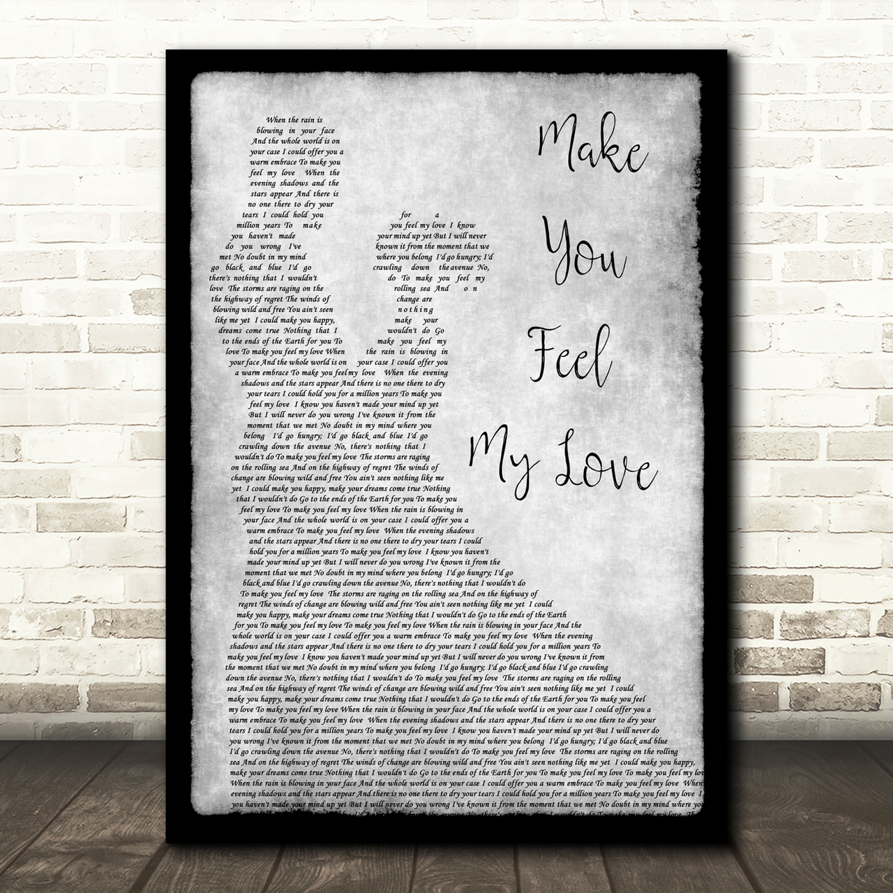 Adele Make You Feel My Love Grey Song Lyric Man Lady Dancing Quote Print