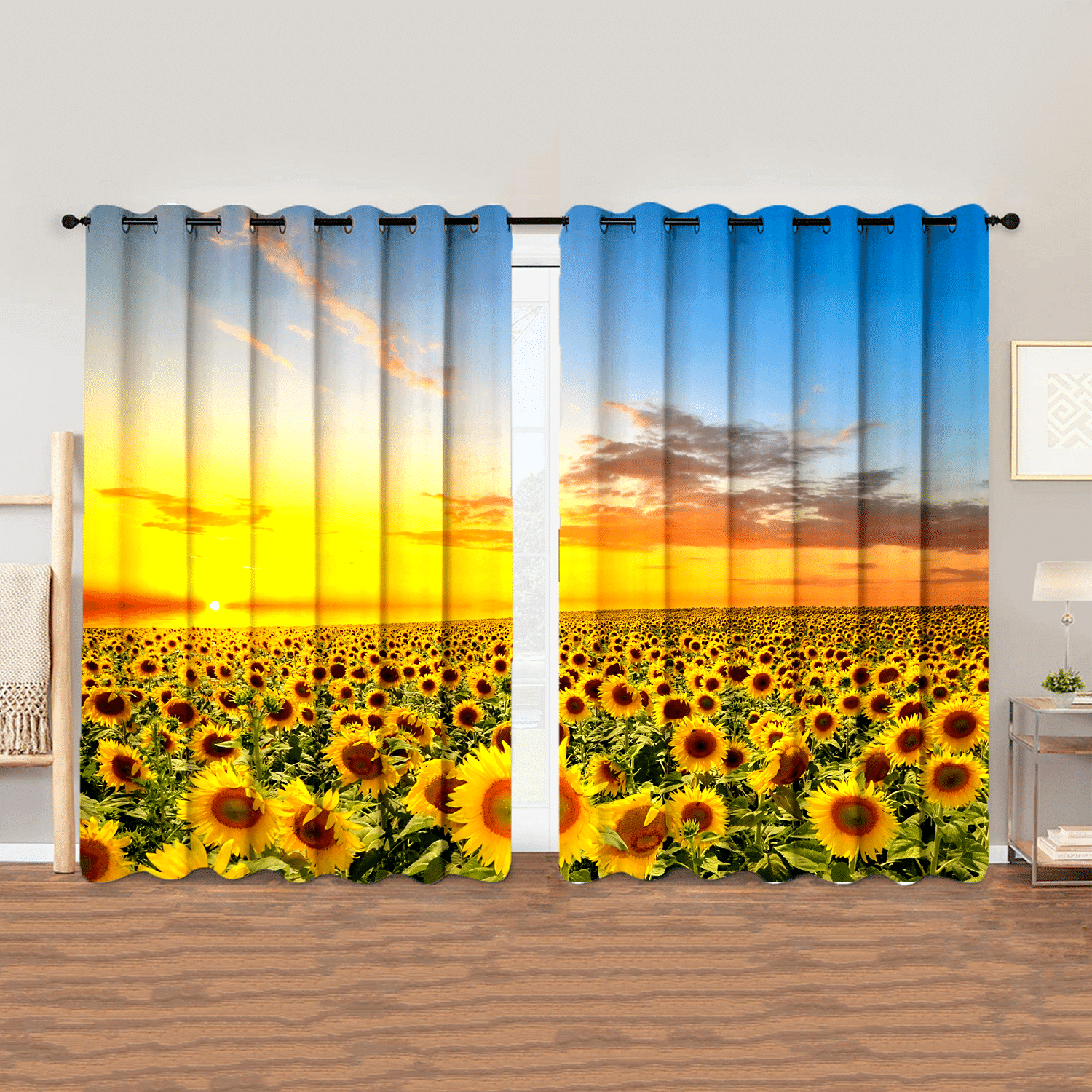 Advice From A Sunflower Garden Printed Window Curtain