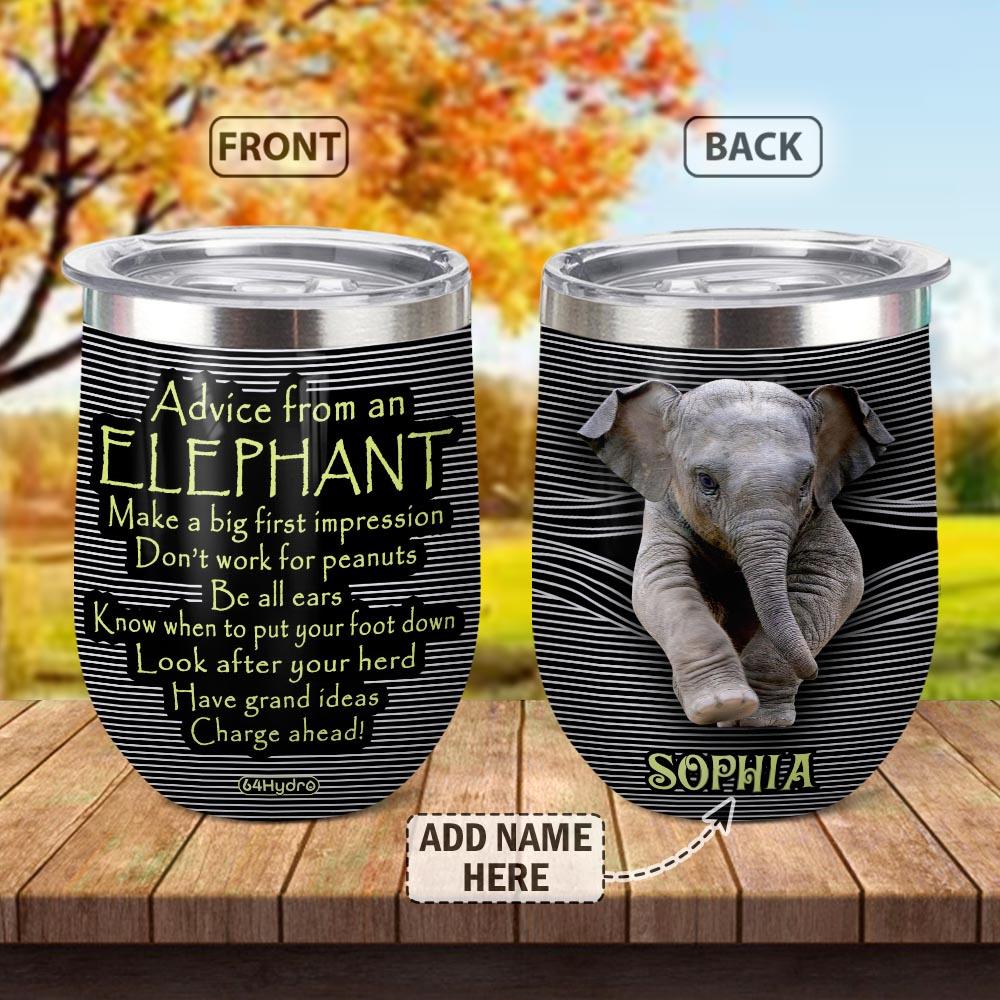 Advice From An Elephant Personalized Wine Tumbler