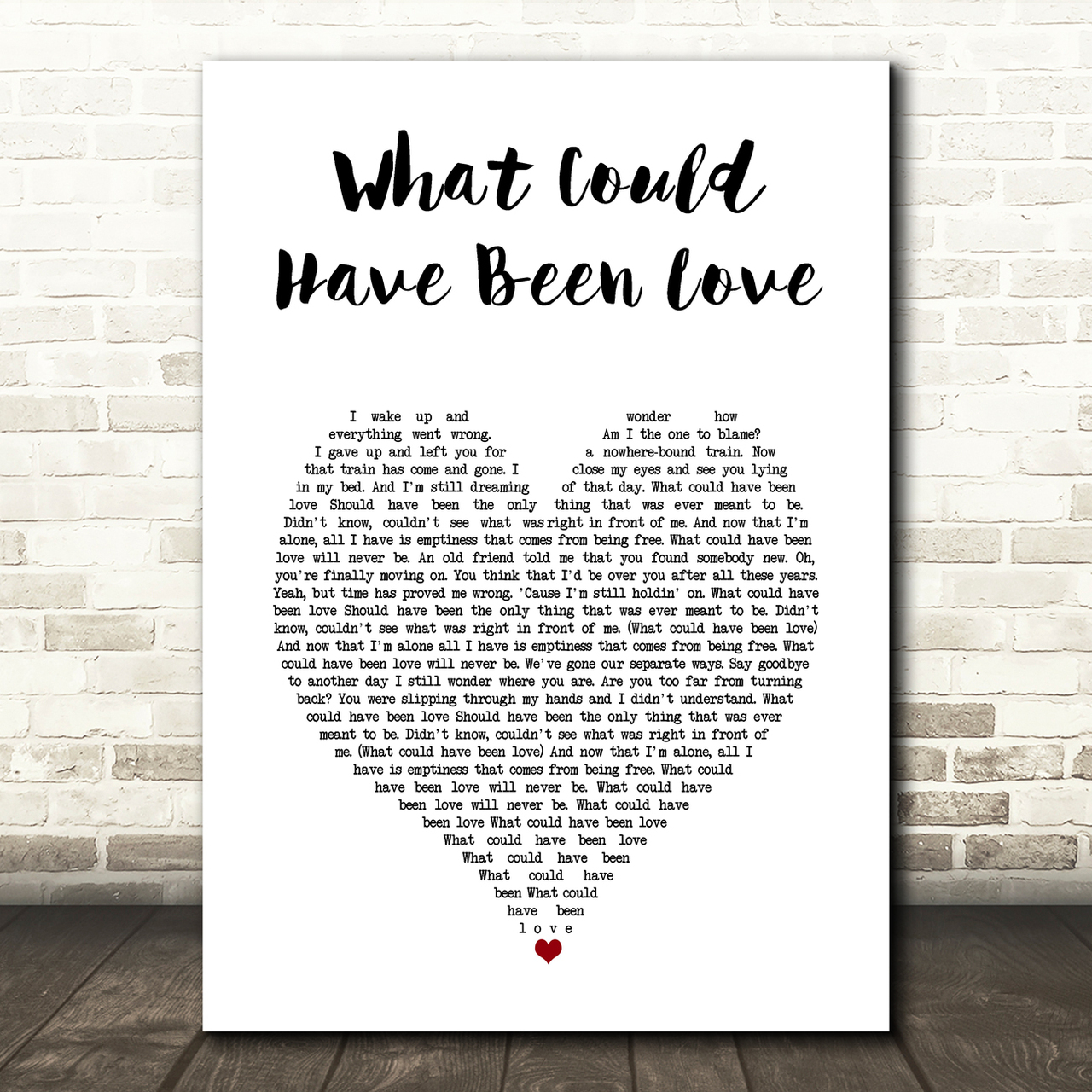 Aerosmith What Could Have Been Love White Heart Song Lyric Art Print