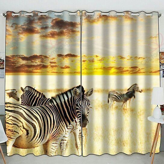 African Wildlife Zebras Printed Window Curtains Home Decor
