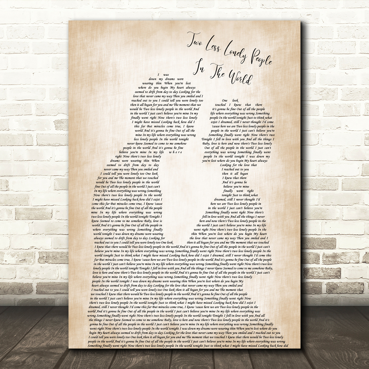 Air Supply Two Less Lonely People In The World Man Lady Bride Song Lyric Music Print