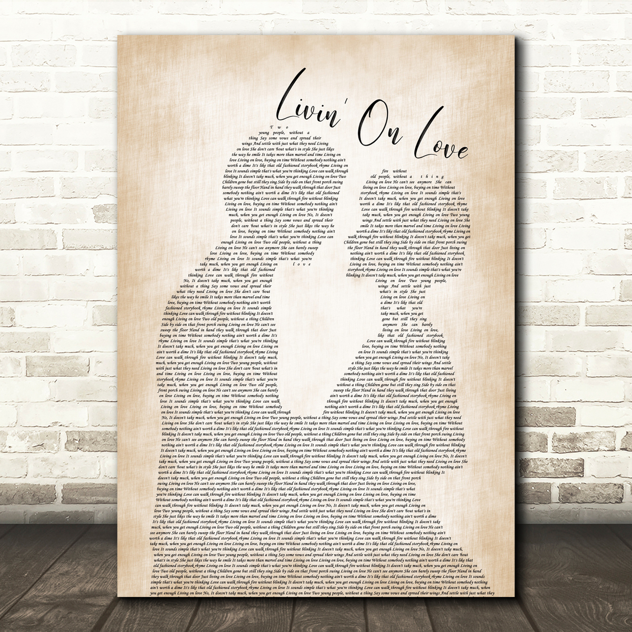 Alan Jackson Livin' On Love Man Lady Bride Groom Wedding Song Lyric Music Print