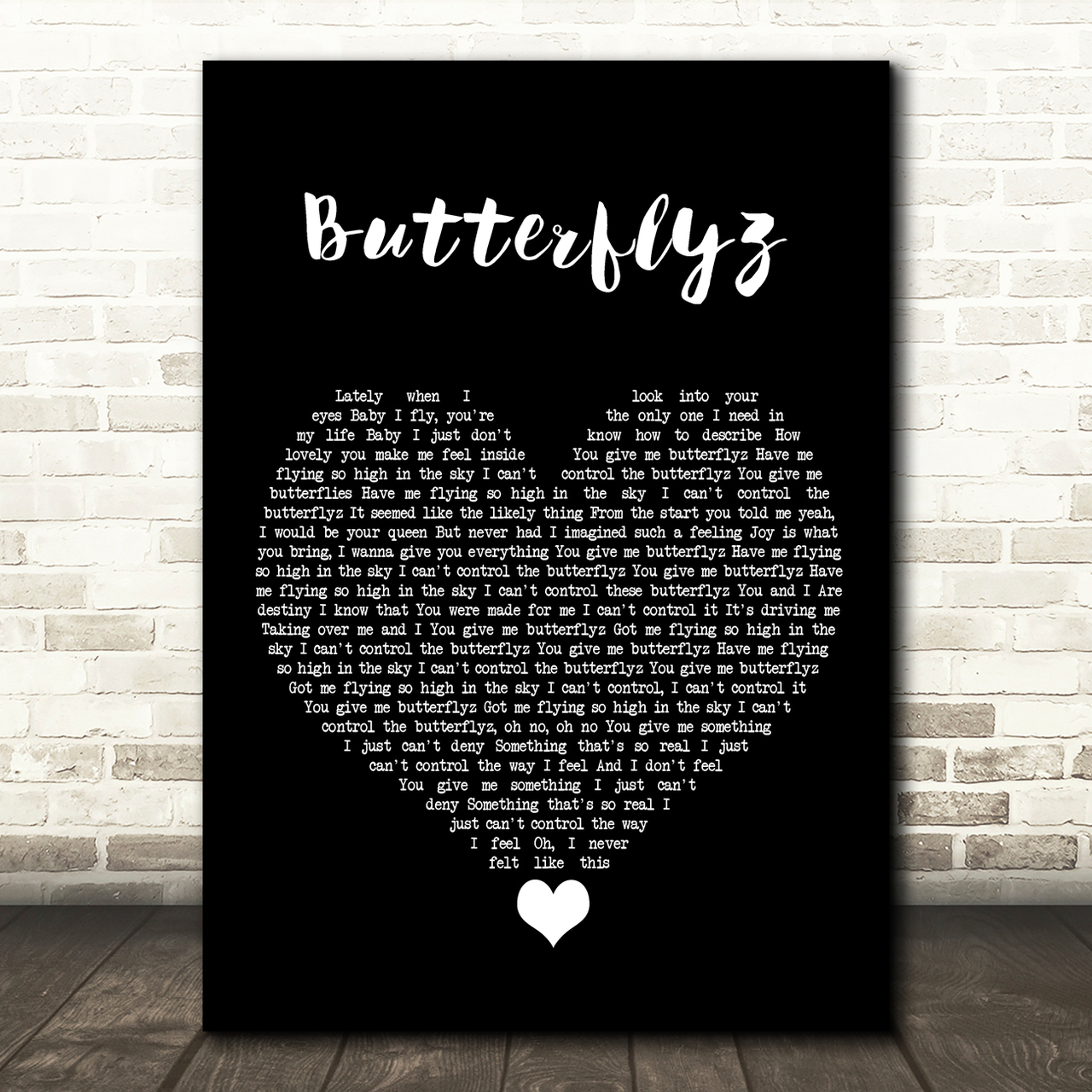 Alicia Keys Butterflyz Black Heart Song Lyric Quote Music Poster Print