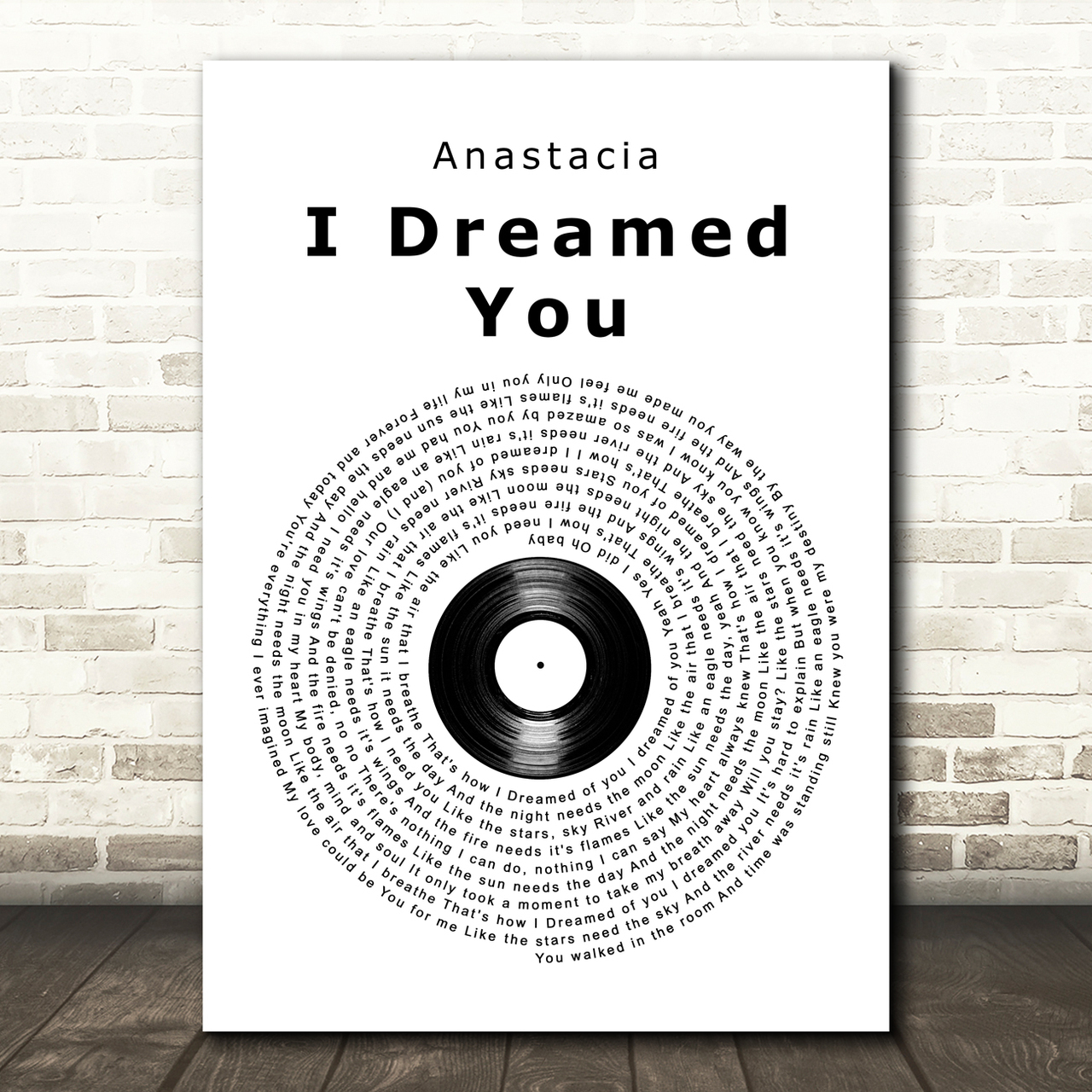 Anastacia I Dreamed You Vinyl Record Song Lyric Art Print