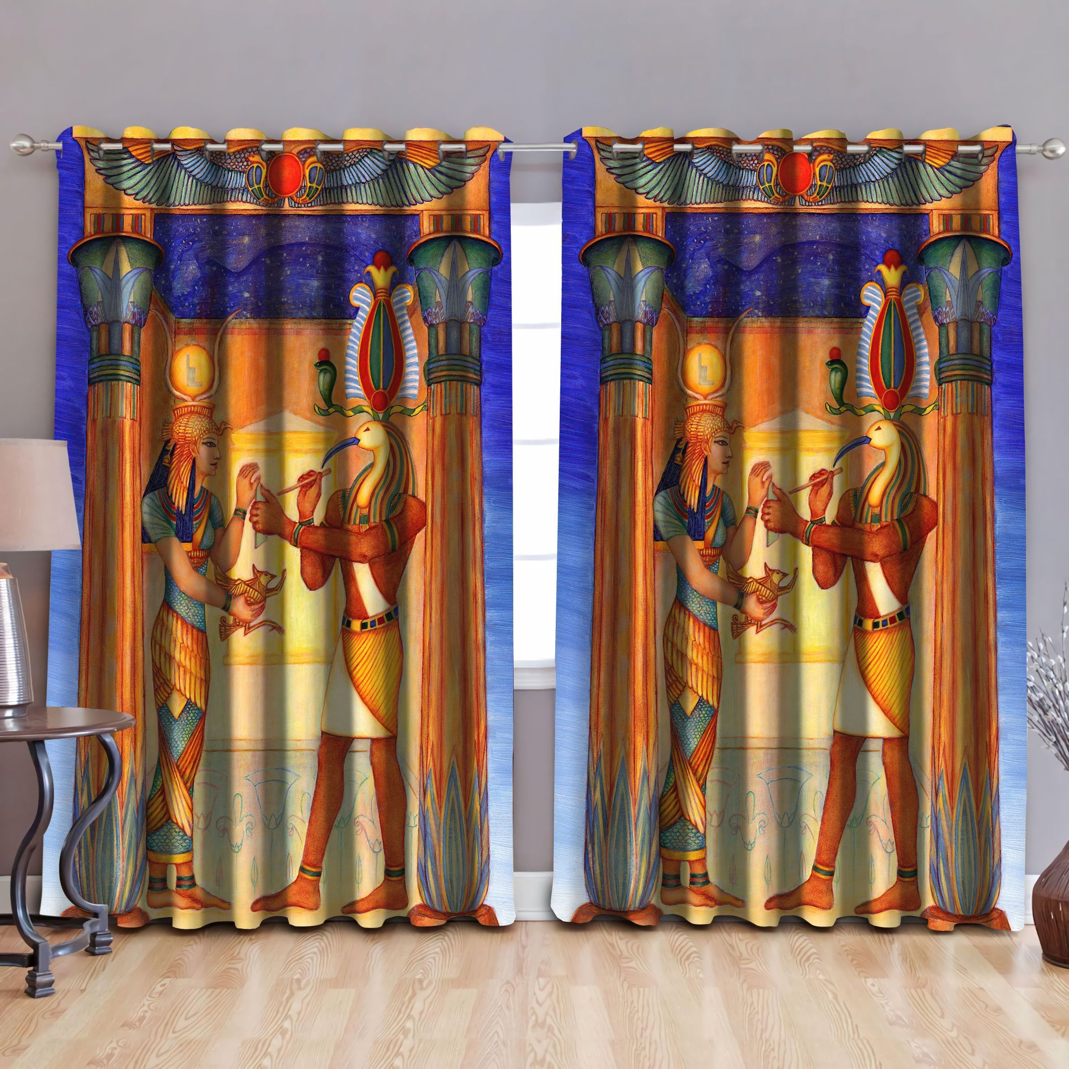 Ancient Egyptian Culture Ra And Isis Window Curtains Home Decor